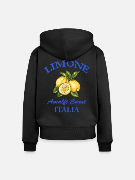 Lemon Zitrone Italia - Frauen Premium Bio Zip Hoodie - Schwarz