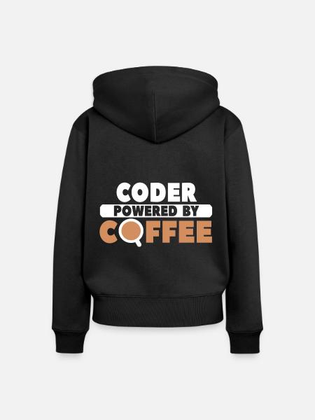Coder Coffee - Frauen Premium Bio Zip Hoodie - Schwarz