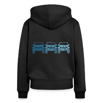 Véhicule tout-terrain Offroad 4wd AWD 4x4 4wheeler cadeau - Sweat à capuche zippé Premium bio Femme - noir - Dos - Julia (174cm)