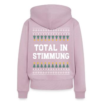 Total in Weihnachtsstimmung - Frauen Premium Bio Zip Hoodie - Altrosa - Hinten - Julia (174cm)