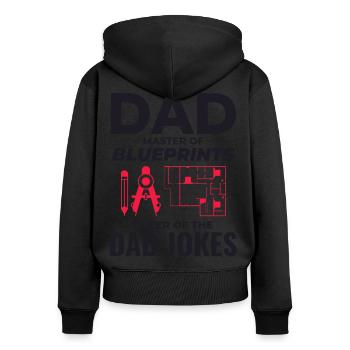 Architect : Master of Blueprints and Dad Jokes 📐 - Women's Premium Organic Zip Hoodie - black - Back - Julia (174cm)