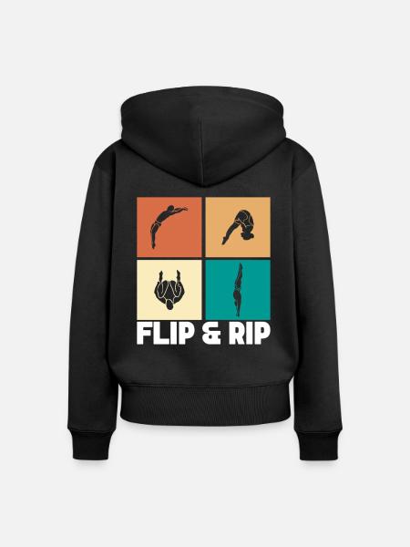 Kunstspringen Turmspringer Sprungbrett - Frauen Premium Bio Zip Hoodie - Schwarz