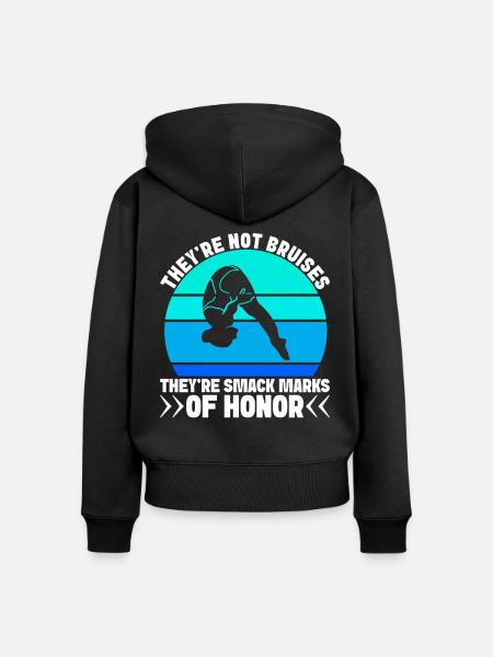Kunstspringen Turmspringer Sprungbrett - Frauen Premium Bio Zip Hoodie - Schwarz