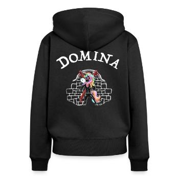 Dominatrix Maîtresse Licorne - Sweat à capuche zippé Premium bio Femme - noir - Dos - Julia (174cm)