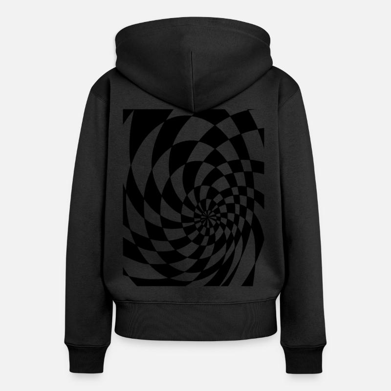 Formes psychédéliques - Sweat à capuche zippé Premium bio Femme - noir