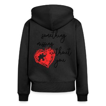 amour - Sweat à capuche zippé Premium bio Femme - noir - Dos - Julia (174cm)