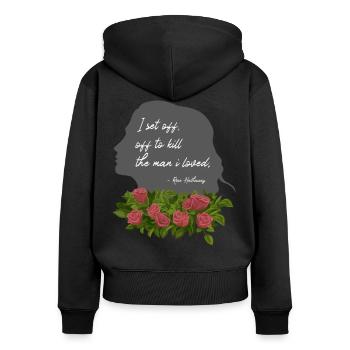 Rose Hathaway Zitat Vampire Academy Richelle Mead - Frauen Premium Bio Zip Hoodie - Schwarz - Hinten - Julia (174cm)