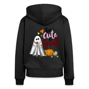 Trop mignon pour effrayer le fantôme - Sweat à capuche zippé Premium bio Femme - noir - Dos - Julia (174cm)