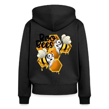 Boo bees with honeycomb - Women's Premium Organic Zip Hoodie - black - Back - Julia (174cm)