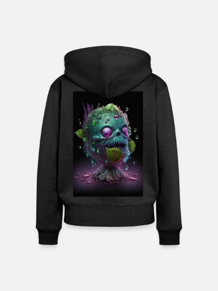 Zombie Frozen - Frauen Premium Bio Zip Hoodie - Schwarz
