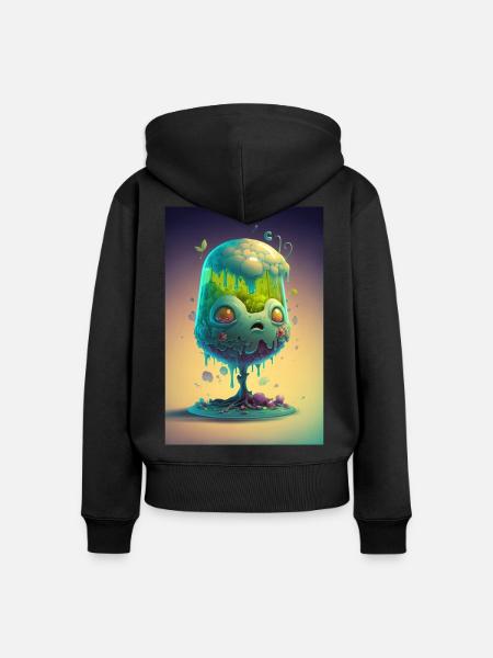 Zombie Frozen - Frauen Premium Bio Zip Hoodie - Schwarz