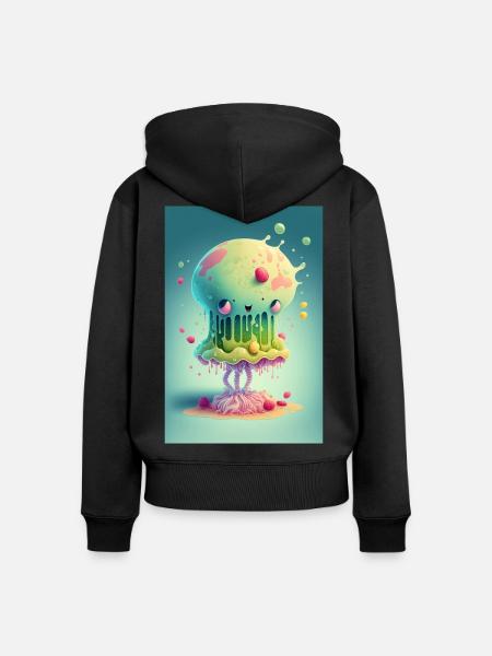 Zombie Frozen - Frauen Premium Bio Zip Hoodie - Schwarz