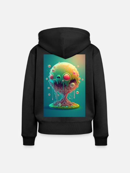 Zombie Frozen - Frauen Premium Bio Zip Hoodie - Schwarz