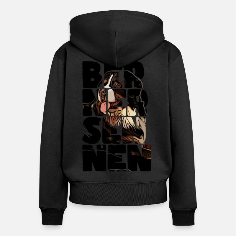 Bouvier bernois - Sweat à capuche zippé Premium bio Femme - noir