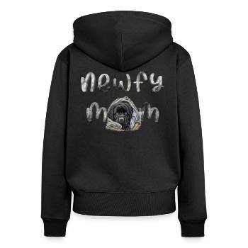 Neufundländer - Frauen Premium Bio Zip Hoodie - Schwarz - Hinten - Julia (174cm)