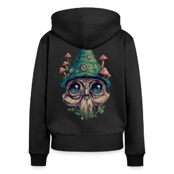 Trippy Goblin - Women's Premium Organic Zip Hoodie - black - Back - Julia (174cm)