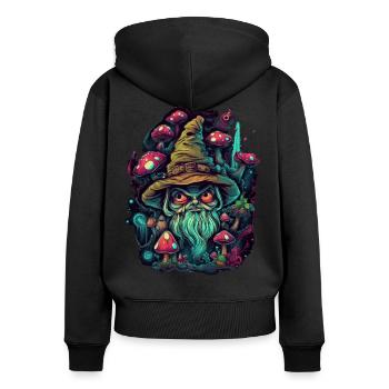 Trippy Goblin - Women's Premium Organic Zip Hoodie - black - Back - Julia (174cm)