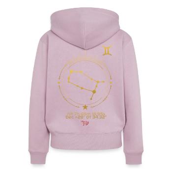 GEMINI - Women's Premium Organic Zip Hoodie - dusky pink - Back - Julia (174cm)
