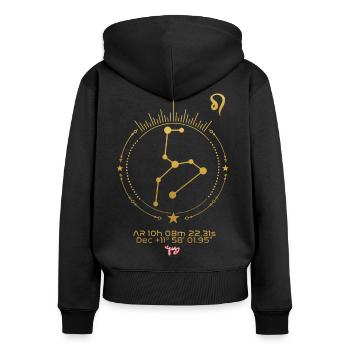 LEO - Women's Premium Organic Zip Hoodie - black - Back - Julia (174cm)