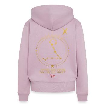 PISCES - Women's Premium Organic Zip Hoodie - dusky pink - Back - Julia (174cm)