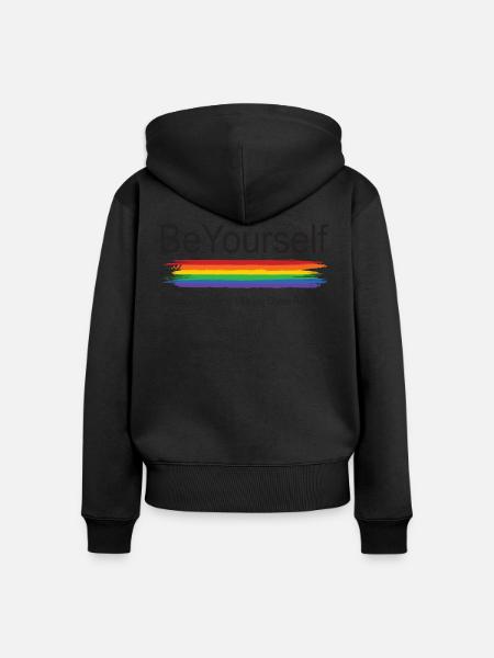 Be Yourself - Frauen Premium Bio Zip Hoodie - Schwarz