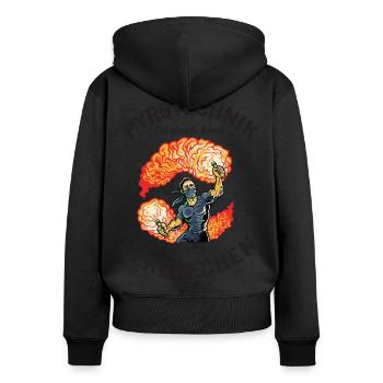 La pyrotechnie n’est pas un crime - Sweat à capuche zippé Premium bio Femme - noir - Dos - Julia (174cm)