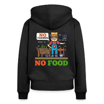 Landwirtschaft Bewusstsein Vieh Züchter Bauer - Frauen Premium Bio Zip Hoodie - Schwarz - Hinten - Julia (174cm)