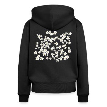 Gänseblümchen Muster Schöne Blumen - Frauen Premium Bio Zip Hoodie - Schwarz - Hinten - Julia (174cm)