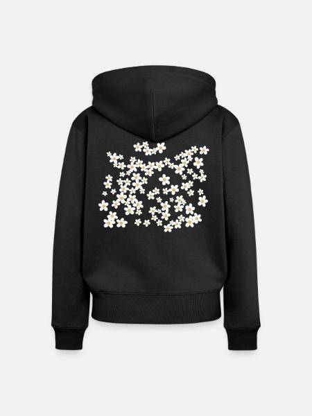Gänseblümchen Muster Schöne Blumen - Frauen Premium Bio Zip Hoodie - Schwarz