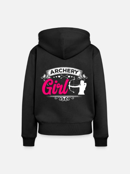 Bogenschießen Mädchen Bogenjagd Frau - Frauen Premium Bio Zip Hoodie - Schwarz