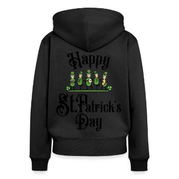 St.Patrick ́s Day music folk band - Women's Premium Organic Zip Hoodie - black - Back - Julia (174cm)