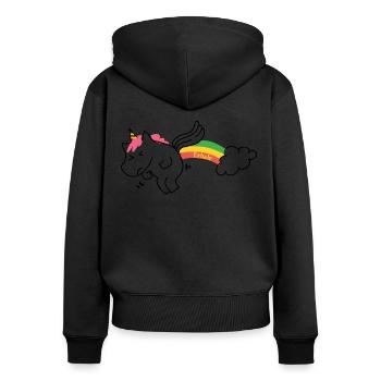 Exhale Unicorn Gifts. Be You Motivational.Unicorns - Women's Premium Organic Zip Hoodie - black - Back - Julia (174cm)
