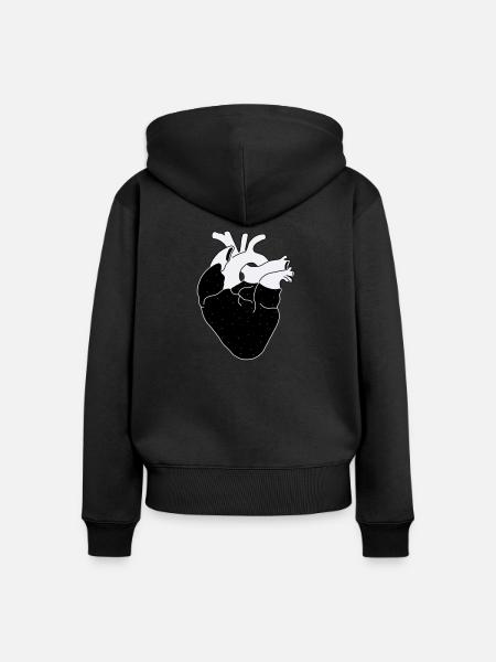 Galaktisches Herz - Frauen Premium Bio Zip Hoodie - Schwarz