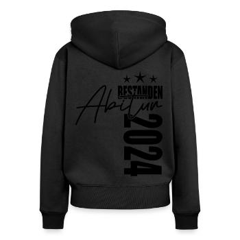 Abitur 2024 - Frauen Premium Bio Zip Hoodie - Schwarz - Hinten - Julia (174cm)