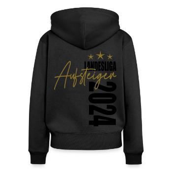Aufsteiger Landesliga 2024 Aufstiegstrikot - Frauen Premium Bio Zip Hoodie - Schwarz - Hinten - Julia (174cm)