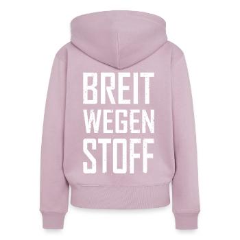 Breit Wegen Stoff - Frauen Premium Bio Zip Hoodie - Altrosa - Hinten - Julia (174cm)