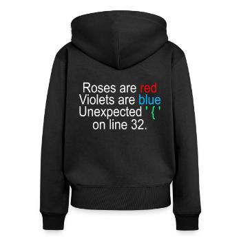 Programmierer Informatiker Programmieren - Frauen Premium Bio Zip Hoodie - Schwarz - Hinten - Julia (174cm)