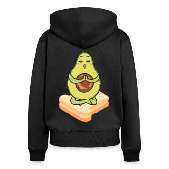 Avocado Toast - Women's Premium Organic Zip Hoodie - black - Back - Julia (174cm)