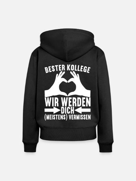 Abschiedsgeschenk Jobwechsel Kollege - Frauen Premium Bio Zip Hoodie - Schwarz