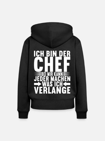 Abteilungsleiter Chef - Frauen Premium Bio Zip Hoodie - Schwarz