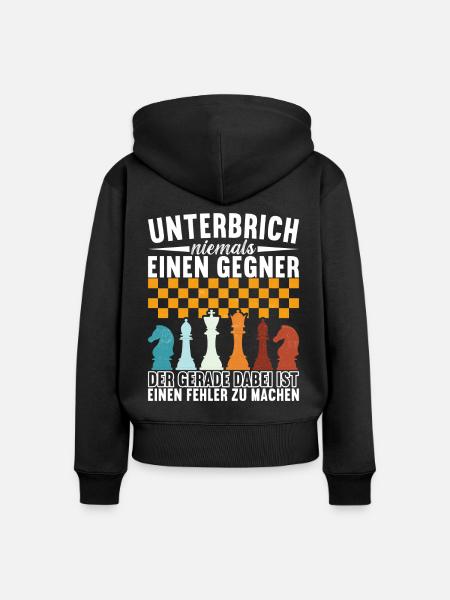 Schach Schachspieler - Frauen Premium Bio Zip Hoodie - Schwarz