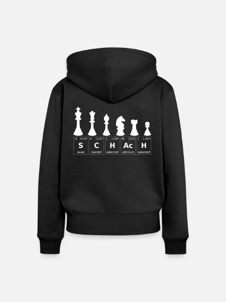 Schach Schachspieler - Frauen Premium Bio Zip Hoodie - Schwarz