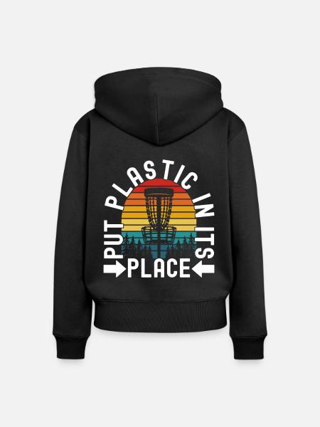 Disc Golf Disc Golfer - Frauen Premium Bio Zip Hoodie - Schwarz