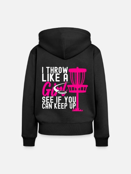 Disc Golf Disc Golfer - Frauen Premium Bio Zip Hoodie - Schwarz