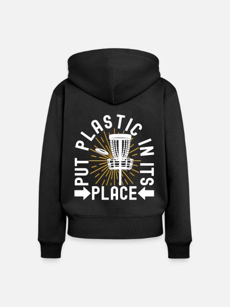 Disc Golf Disc Golfer - Frauen Premium Bio Zip Hoodie - Schwarz