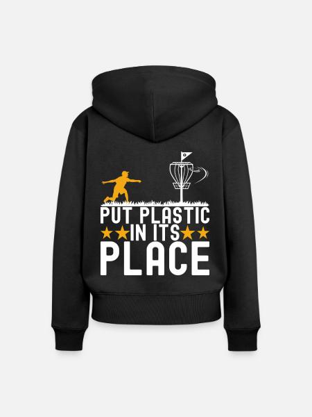 Disc Golf Disc Golfer - Frauen Premium Bio Zip Hoodie - Schwarz