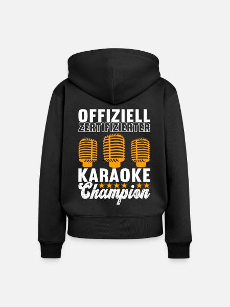 Karaoke Karaokeabend - Frauen Premium Bio Zip Hoodie - Schwarz