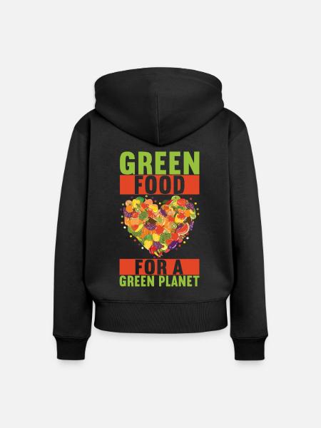 Vegan Vegetarier - Frauen Premium Bio Zip Hoodie - Schwarz