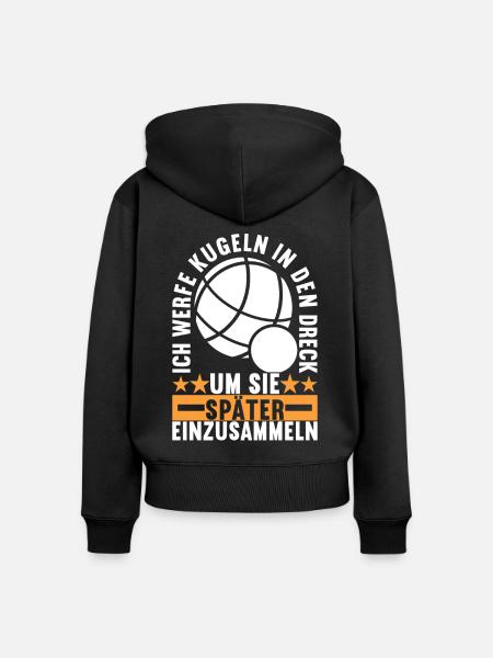 Boule Boulespieler - Frauen Premium Bio Zip Hoodie - Schwarz