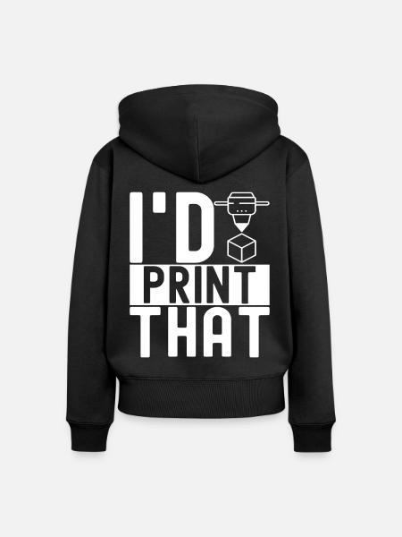 3 D Drucken - Frauen Premium Bio Zip Hoodie - Schwarz